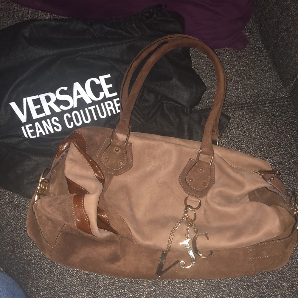 Versace Jeans Couture suede handbag